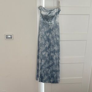 Revelry Strapless Blue and White Dress